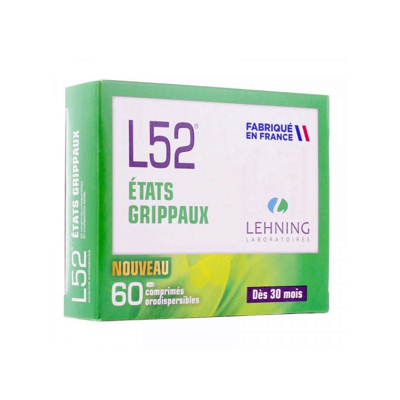 L52 ETATS GRIPPAUX HOMEOPATHIE 60 COMPRIMES LEHNING