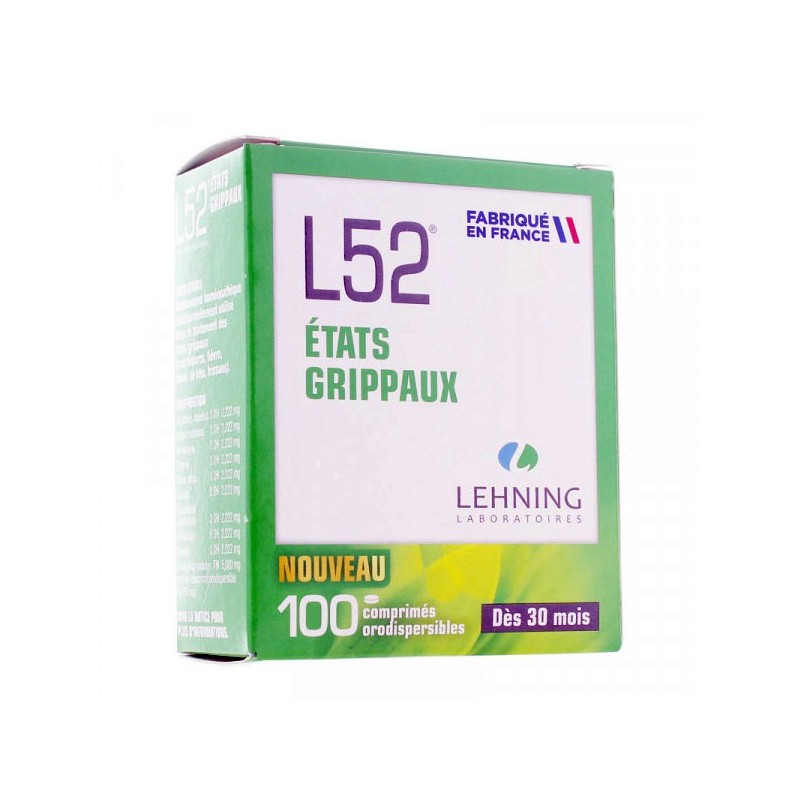 L52 ETATS GRIPPAUX HOMEOPATHIE 60 COMPRIMES LEHNING