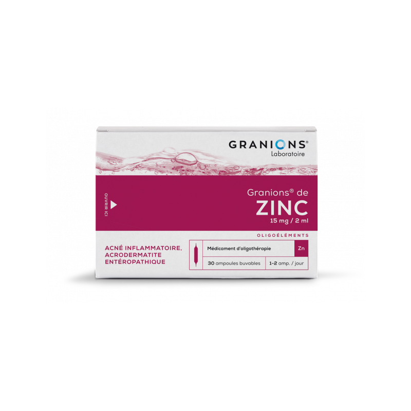 GRANIONS DE ZINC 15 mg/2ml, solution buvable en ampoule