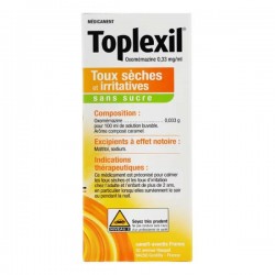 TOPLEXIL SANS SUCRE TOUX SECHE et IRRITATIVE SANOFI AVENTIS