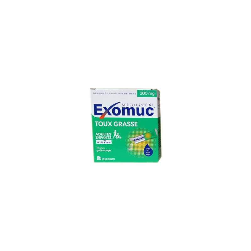 EXOMUC 200MG TOUX GRASSE 15 sachets BOUCHARA RECORDATI