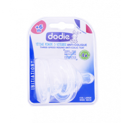 DODIE - TETINES SENSATION PLATE COL LARGE 6 MOIS SILICONE DEBIT 3