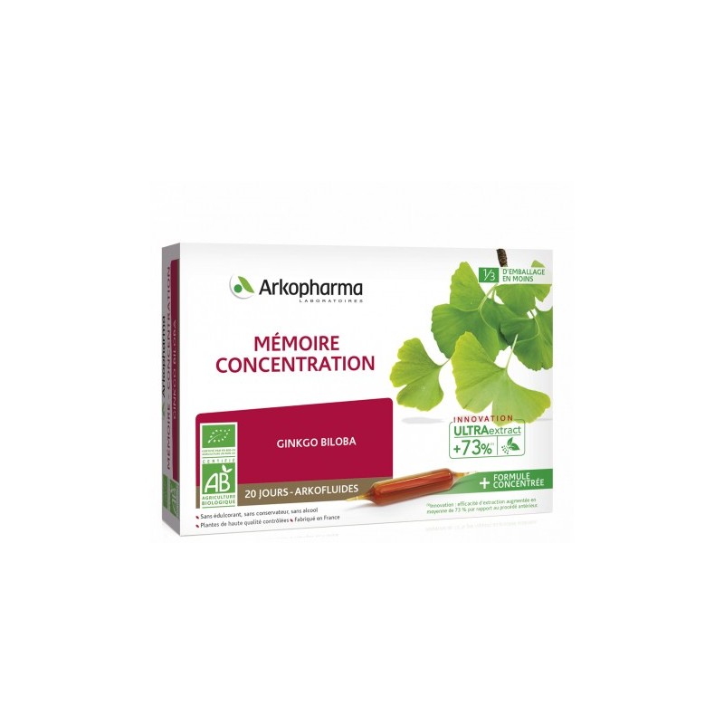 ARKOFLUIDES BIO MEMOIRE CONCENTRATION 20 JOURS ARKOPHARMA