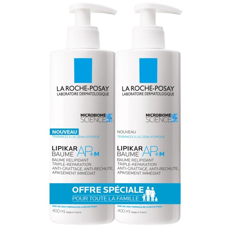 LIPIKAR BAUME AP+ M RELIPIDANT LOT DE 2 X 400 ML LA ROCHE POSAY