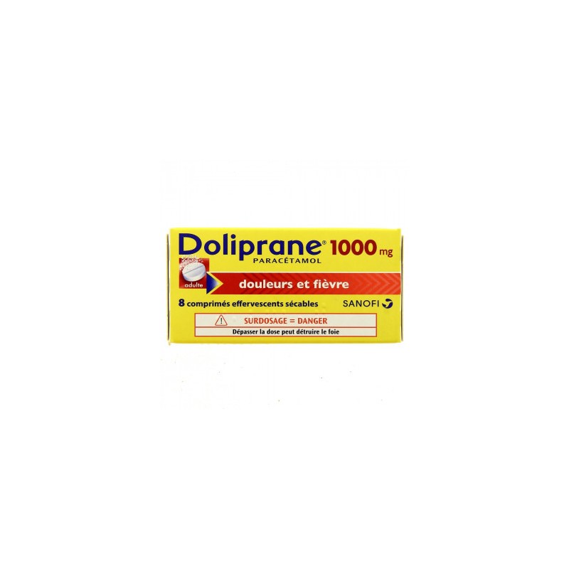 DOLIPRANE 1000MG ADULTE 8 COMPRIMES EFFERVESCENTS SECABLES SANOFI DOLIPRANE 1000MG ADULTE 8 COMPRIMES EFFERVESCENTS SECABLES SANOFI