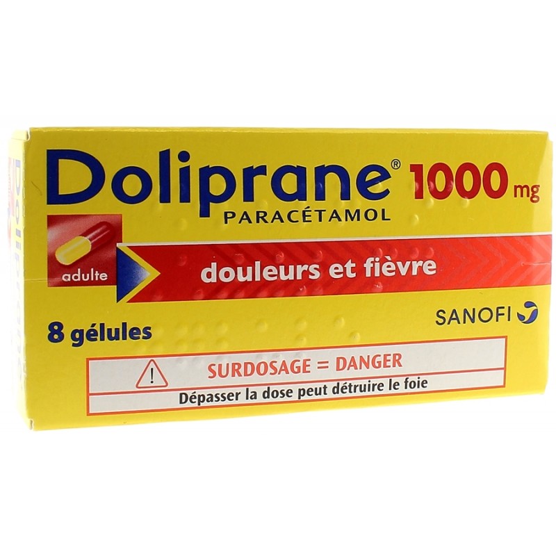 sanofi doliprane 1000mg paracetamol 8 gelules