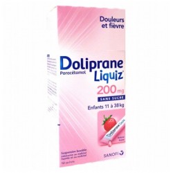 DOLIPRANE LIQUIZ SUSPENSION BUVABLE 200MG SANS SUCRE SANOFI