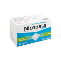 NICOPASS 1,5 MG 96 PASTILLES SANS SUCRE MENTHE FRAICHEUR PIERRE FABRE