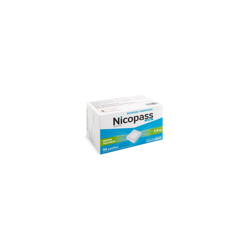 NICOPASS 1,5 MG 96 PASTILLES SANS SUCRE MENTHE FRAICHEUR PIERRE FABRE