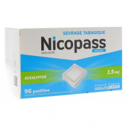 NICOPASS 1,5 MG 96 PASTILLES SANS SUCRE EUCALYPTUS PIERRE FABRE