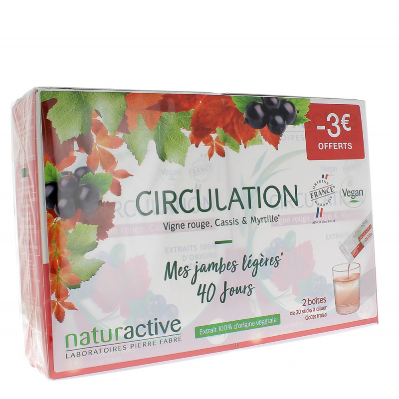 CIRCULATION STICKS FLUIDES 2 BOITES DE 20 NATURACTIVE CIRCULATION STICKS FLUIDES 2 BOITES DE 20 NATURACTIVE