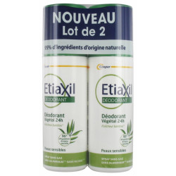 DEODORANT VEGETAL 24H Peau sensible LOT DE 2 X 100ML ETIAXIL