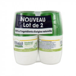 DEODORANT VEGETAL 24H Peau sensible LOT DE 2 X 50ML ROLL ON ETIAXIL