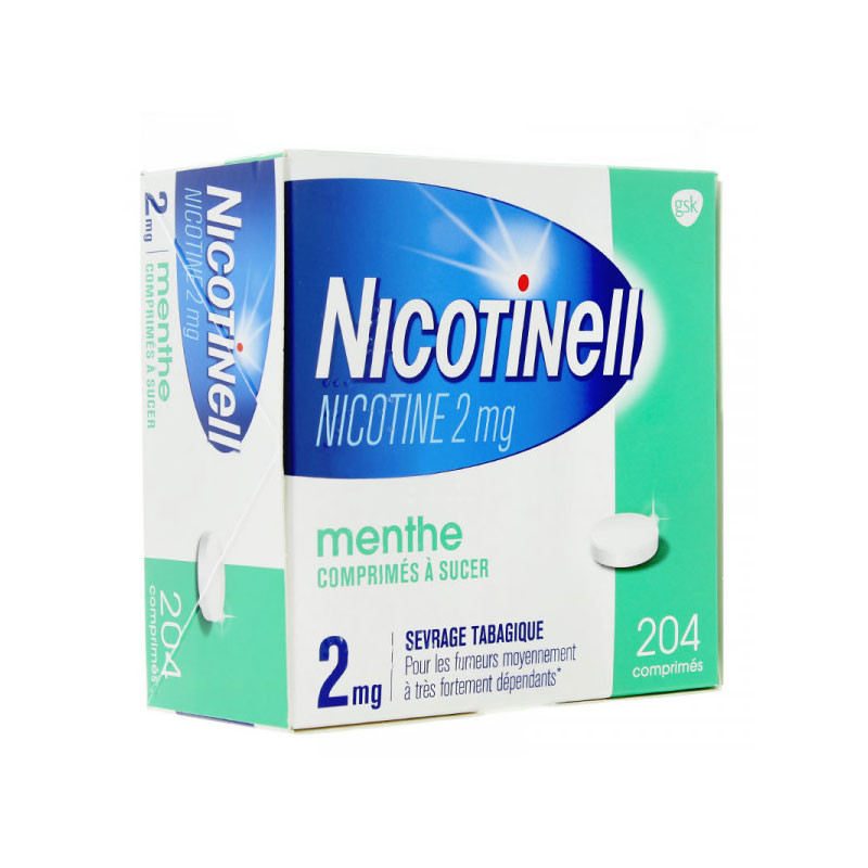 NICOTINELL MENTHE 2MG 204 COMPRIMES à SUCER NOVARTIS