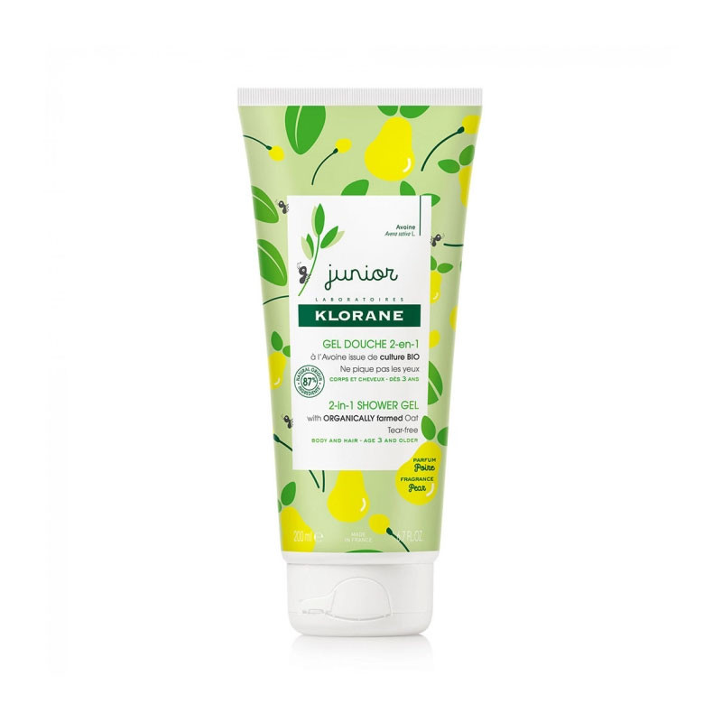 SOIN JUNIOR GEL DOUCHE 2-en-1 CORPS CHEVEUX POIRE 200ML KLORANE