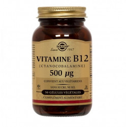 VITAMINE B12 CYANOCOBALAMINE 500 µg 30 GELULES SOLGAR