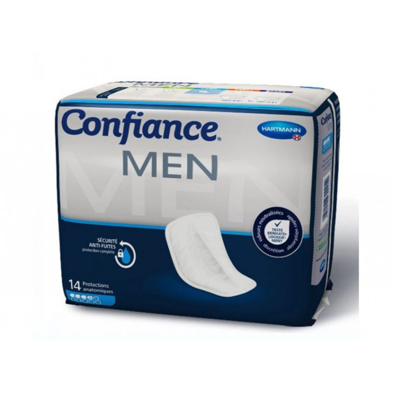 CONFIANCE MEN 14 PROTECTIONS ABSORBANTES TAILLE 4 GOUTTES HARTMANN CONFIANCE MEN 14 PROTECTIONS ABSORBANTES TAILLE 4 GOUTTES HARTMANN