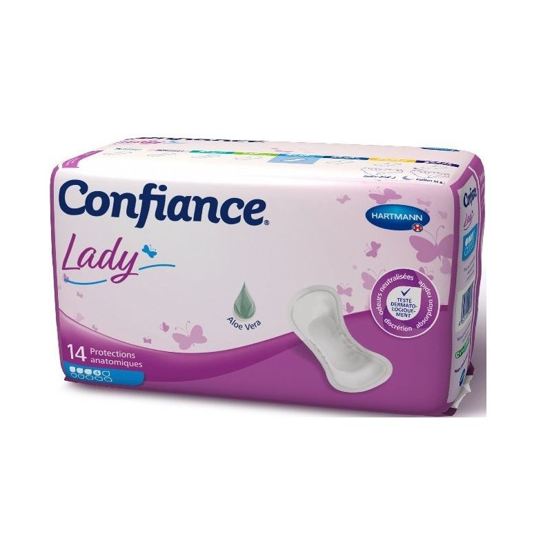 CONFIANCE LADY 14 PROTECTIONS ABSORBANTES TAILLE 4 GOUTTES HARTMANN