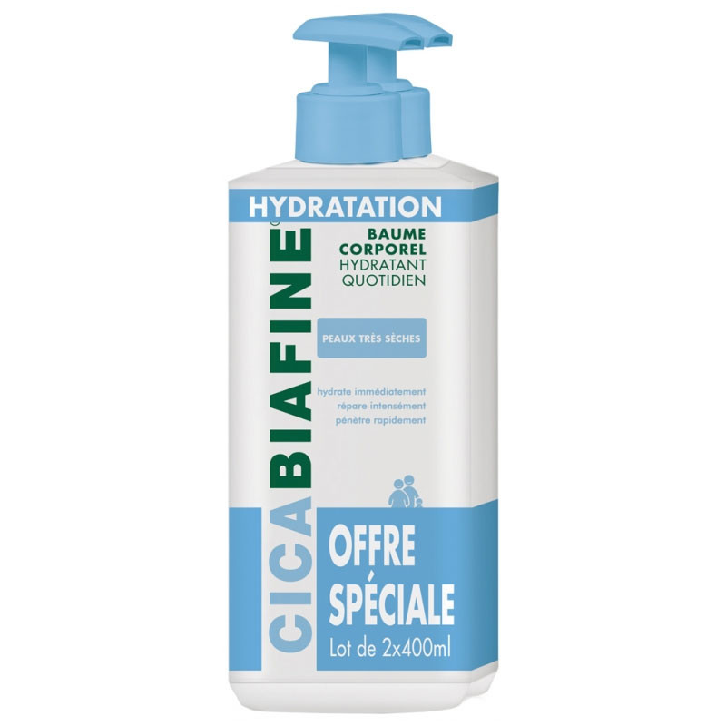 CICABIAFINE BAUME HYDRATANT CORPOREL QUOTIDIEN LOT DE 2 X 400 ml BIAFINE