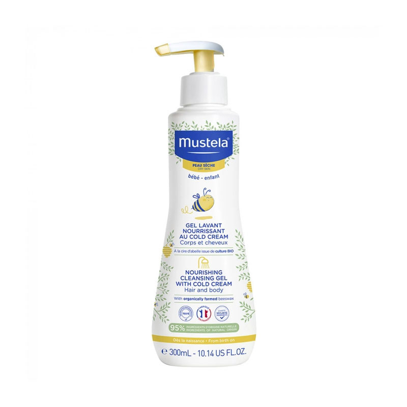 GEL LAVANT AU COLD CREAM CORPS & CHEVEUX à la cire d' ABEILLE BIO 200ML MUSTELA