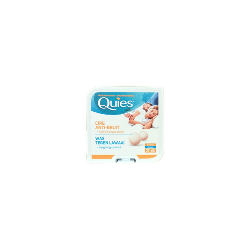 Quies Protection auditive cire naturelle Quies, boîte de 12 paires