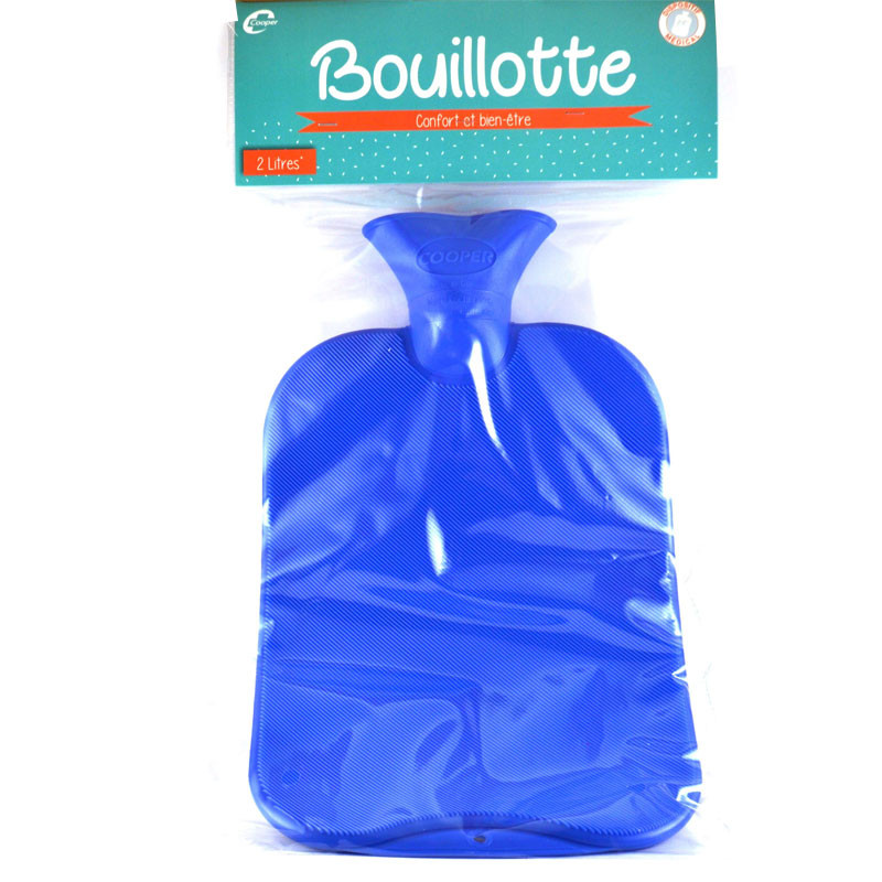Bouillotte Eau Chaude en Tricot Molletonné Bleu Roi