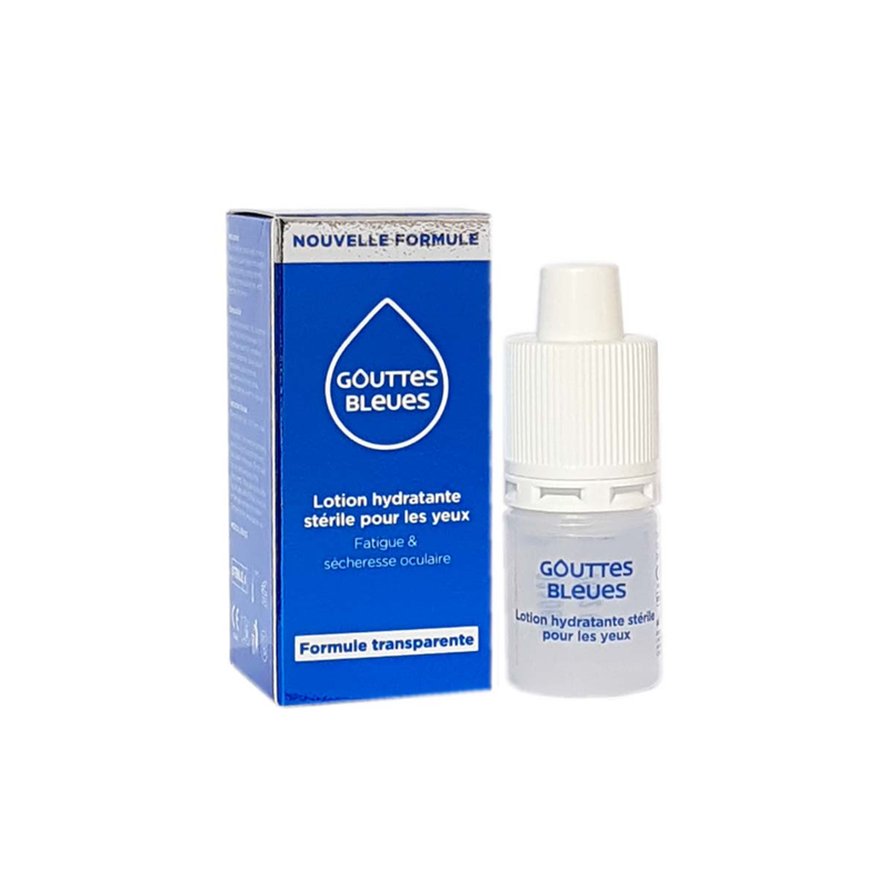 GOUTTES BLEUES LOTION HYDRATANTE STERILE YEUX 10ML OMEGA PHARMA