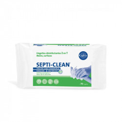 SEPTI CLEAN 70 LINGETTES DESINFECTANTES 2 EN 1 GIFRER