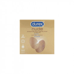 DUREX NUDE XL EXTRA LARGE 2 PRESERVATIFS