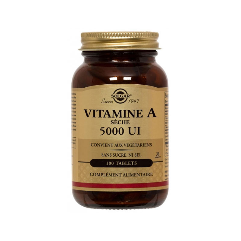 VITAMINE A SECHE 5000 UI 100 COMPRIMES SOLGAR VITAMINE A SECHE 5000 UI 100 COMPRIMES SOLGAR