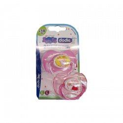 SUCETTES ANATOMIQUES +18 MOIS PEPPA PIG ROSE avec ANNEAU DODIE