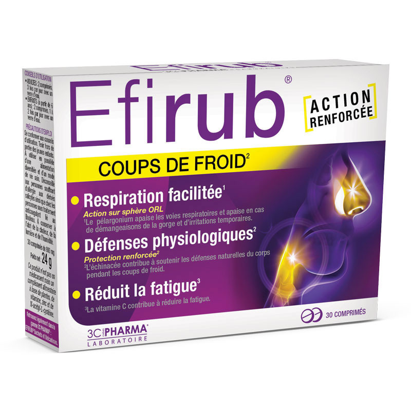 EFIRUB COUPS DE FROID 30 COMPRIMES 3C PHARMA EFIRUB COUPS DE FROID 30 COMPRIMES 3C PHARMA