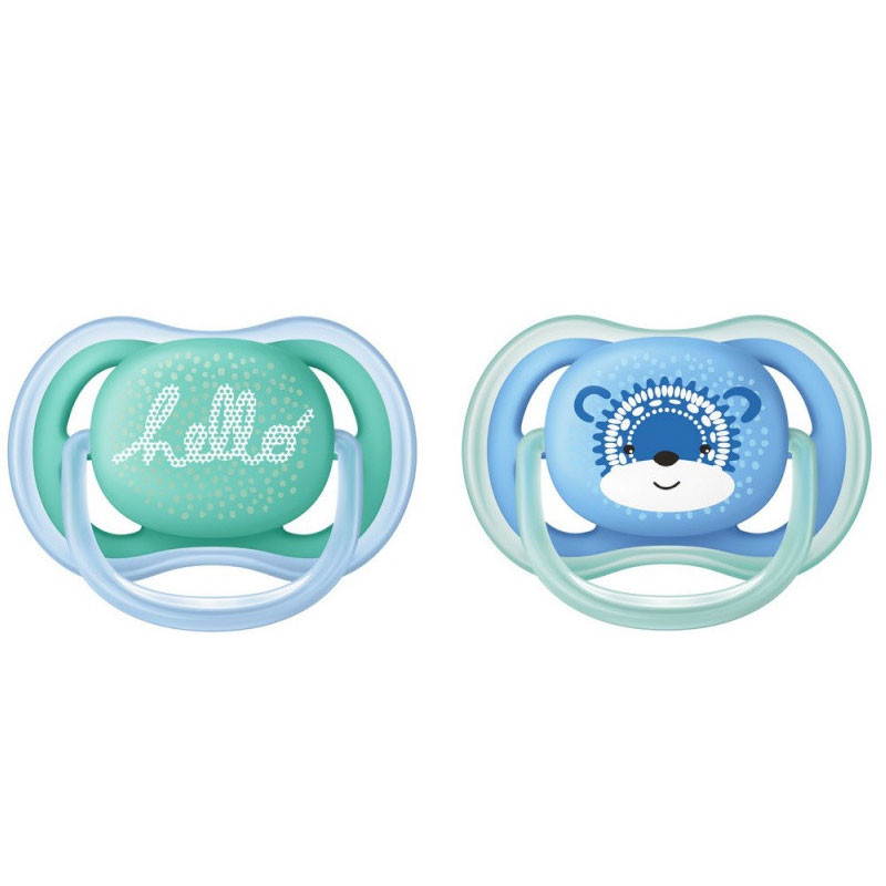 SUCETTES ULTRA AIR COLORIS BLEU/VERT 6-18 mois AVENT SUCETTES ULTRA AIR COLORIS BLEU/VERT 6-18 mois AVENT