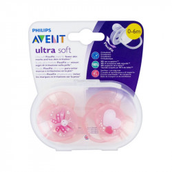 Philips Avent Sucette Ultra Soft Vert Jaune SCF091/04 +6 Mois 2 Pièces