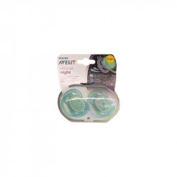 SUCETTES ULTRA AIR NIGHT COLORIS VERT BLEU 0-6 mois AVENT