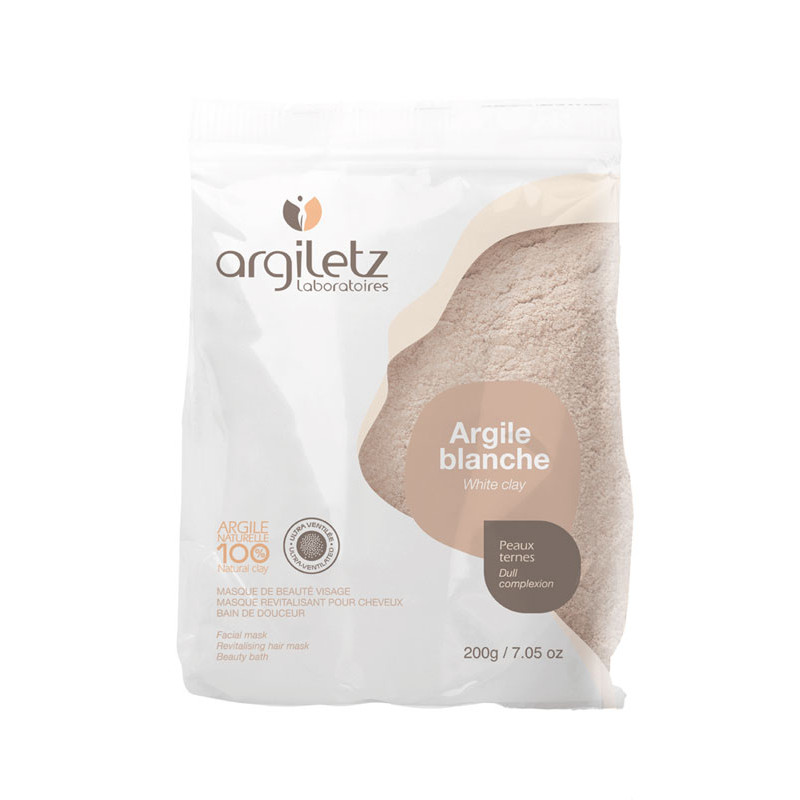 ARGILE BLANCHE PEAU TERNE 200G ARGILETZ ARGILE BLANCHE PEAU TERNE 200G ARGILETZ