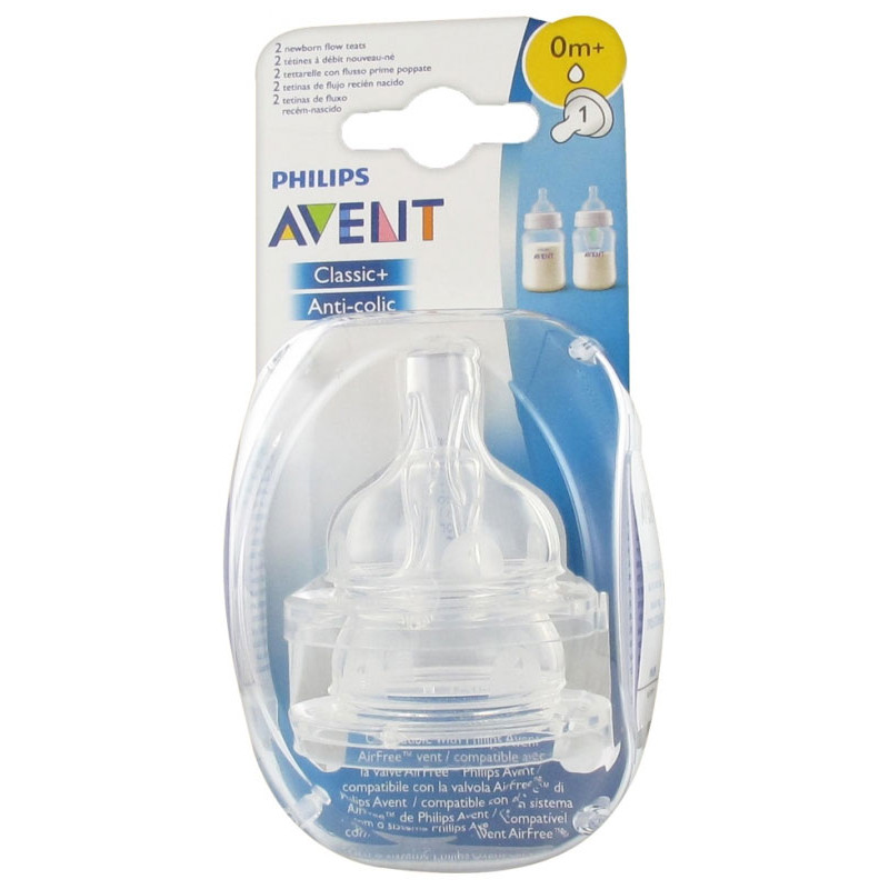 CLASSIC + ANTI COLIC TETINES SILICONE 0mois+ AVENT