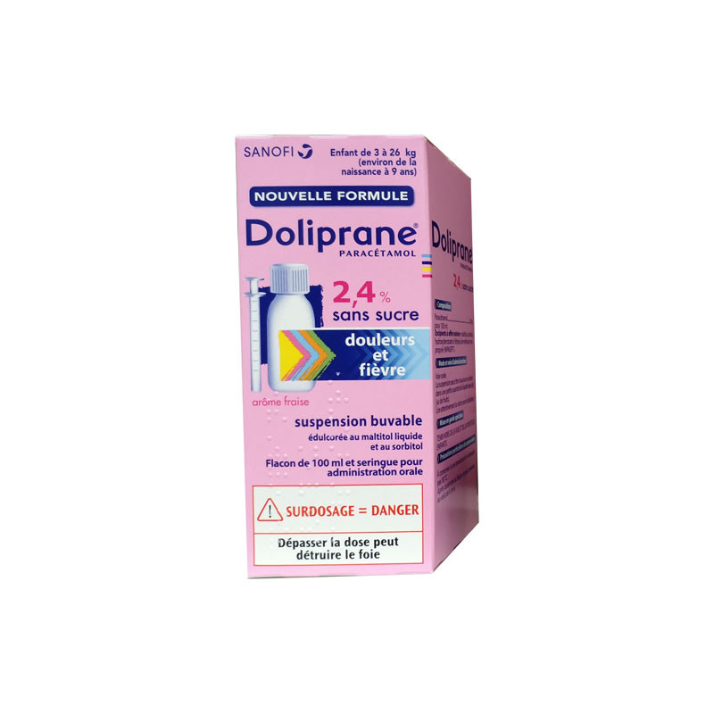 DOLIPRANE SUSPENSION BUVABLE 2.4% SANS SUCRE SANOFI