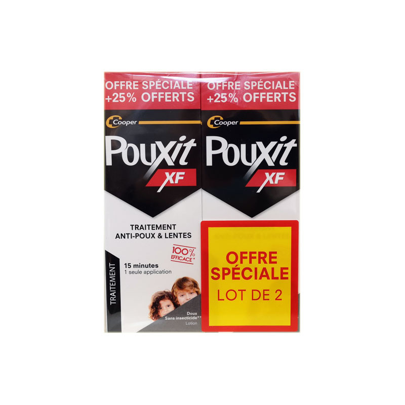 LOTION TRAITEMENT ANTI POUX et LENTES LOT DE 2 X 250ML POUXIT XF LOTION TRAITEMENT ANTI POUX et LENTES LOT DE 2 X 250ML POUXIT XF