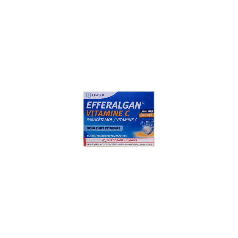 EFFERALGAN VITAMINE C 500mg/200mg 16 COMPRIMES EFFERVESCENT UPSA