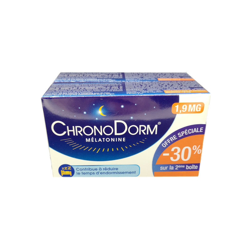 CHRONODORM MELATONINE 1.9 MG 2 BOITES DE 30 COMPRIMES SUBLINGUAUX IPRAD