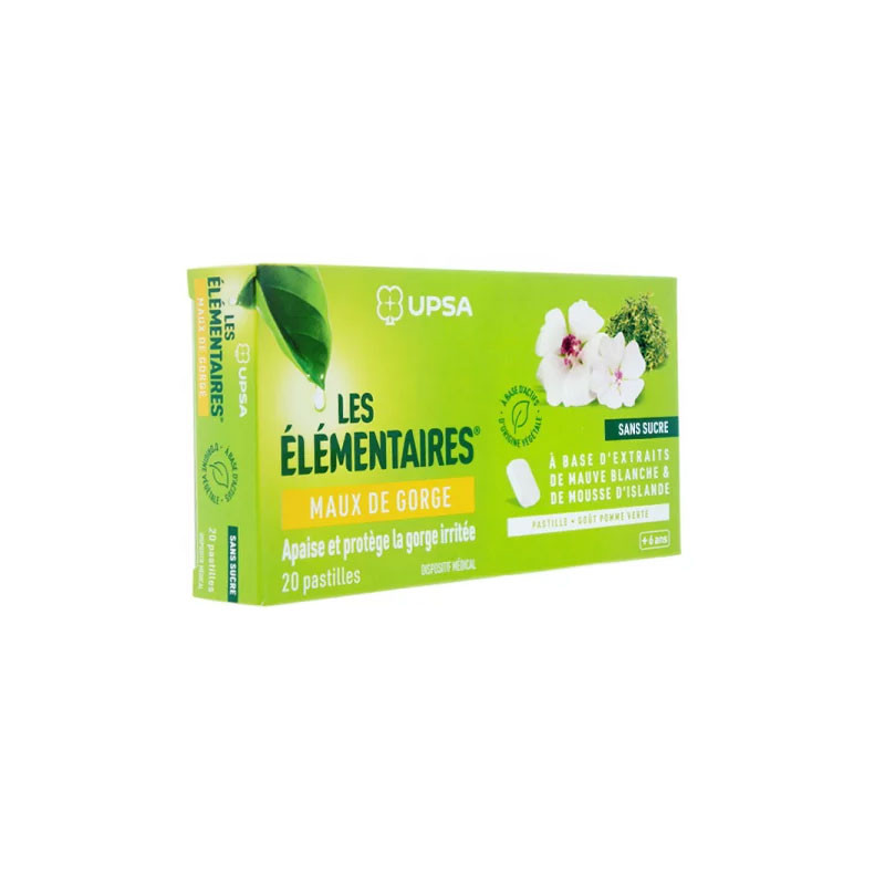 LES ELEMENTAIRES MAUX DE GORGE 20 PASTILLES UPSA LES ELEMENTAIRES MAUX DE GORGE 20 PASTILLES UPSA