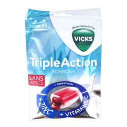 BONBONS TRIPLE ACTION SANS SUCRES 72g VICKS