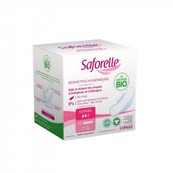 SERVIETTES HYGIENIQUES NORMAL AVEC AILETTES BIO X10 SAFORELLE