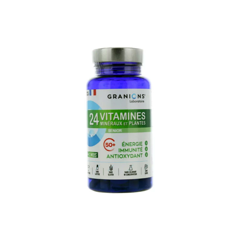 GRANIONS 24 VITAMINES MINERAUX PLANTES 50ans+ 90 COMPRIMES GRANIONS 24 VITAMINES MINERAUX PLANTES 50ans+ 90 COMPRIMES