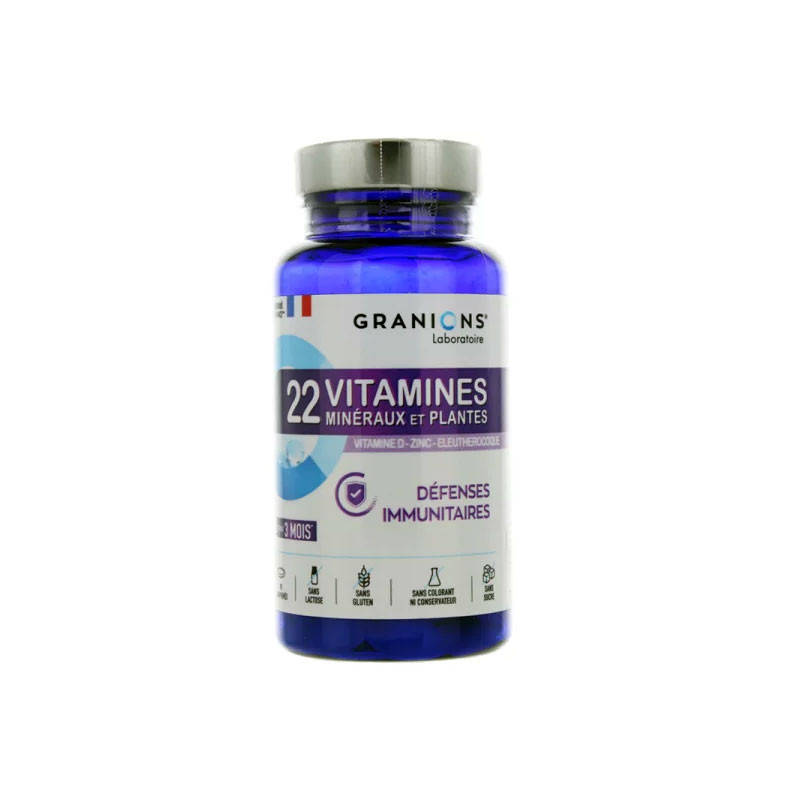 GRANIONS 22 VITAMINES MINERAUX PLANTES 90 COMPRIMES GRANIONS 22 VITAMINES MINERAUX PLANTES 90 COMPRIMES