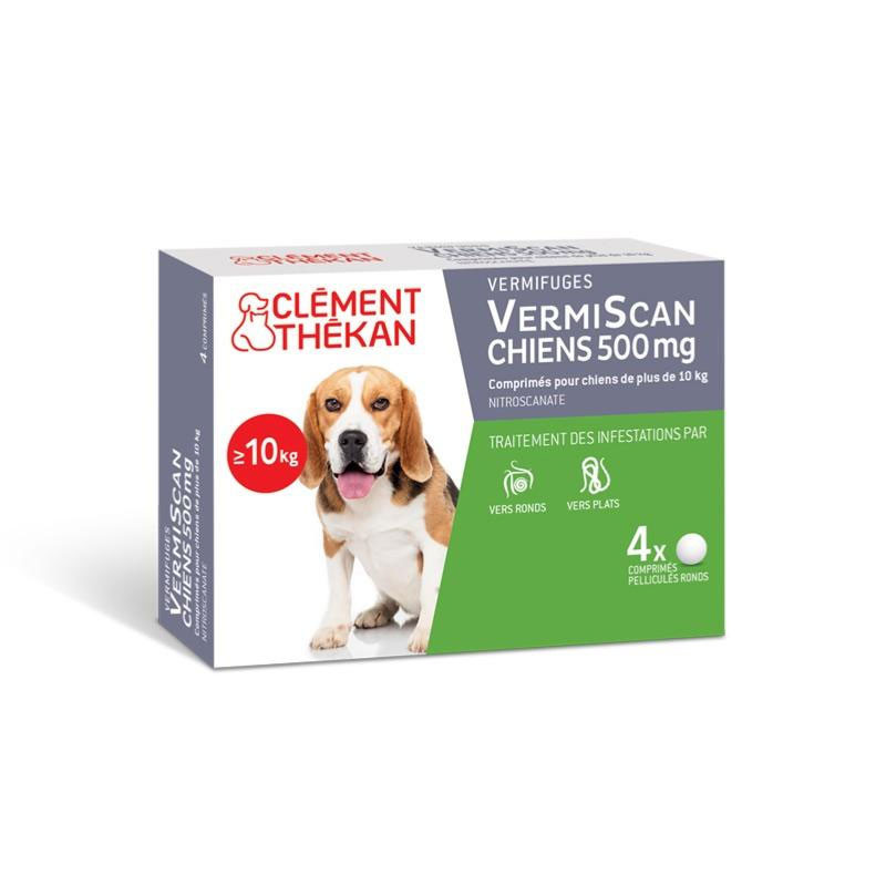 VERMISCAN CHIENS 500MG  4 COMPRIMES CLEMENT THEKAN