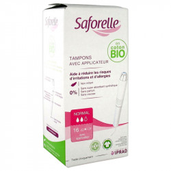 TAMPONS AVEC APPLICATEURS NORMAL X16 COTON BIO SAFORELLE