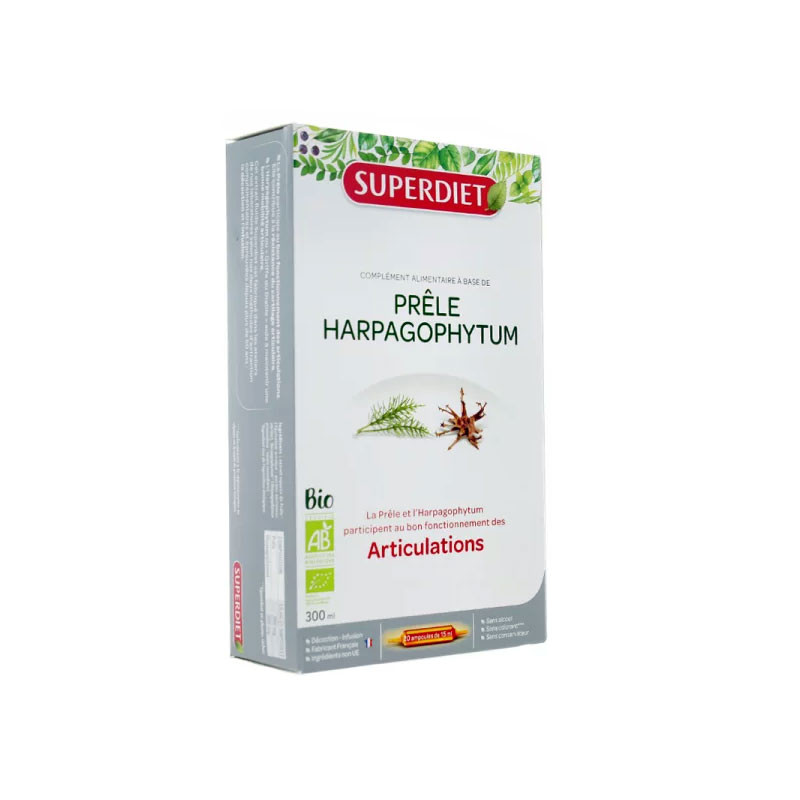 ARTICULATIONS PRÊLE HARPAGOPHYTUM BIO 20 AMPOULES SUPERDIET