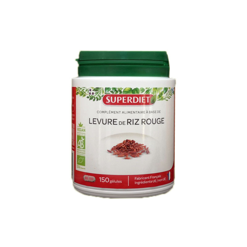LEVURE DE RIZ ROUGE BIO 150 GELULES SUPERDIET LEVURE DE RIZ ROUGE BIO 150 GELULES SUPERDIET